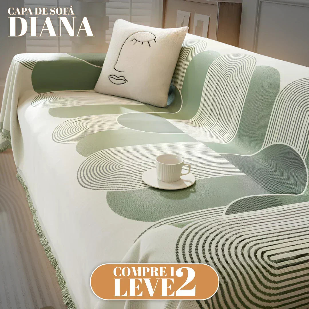 (PAGUE 1, LEVE 2) Capa de Sofá em Chenille com Dupla Face Diana + BRINDE: Tapete de Sala
