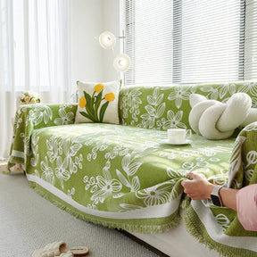 [Pague 1, Leve 2] Capa de Sofá Florinda (O Abraço Floral Que Aconchega Seu Lar!) + BRINDE: 2 Almofadas